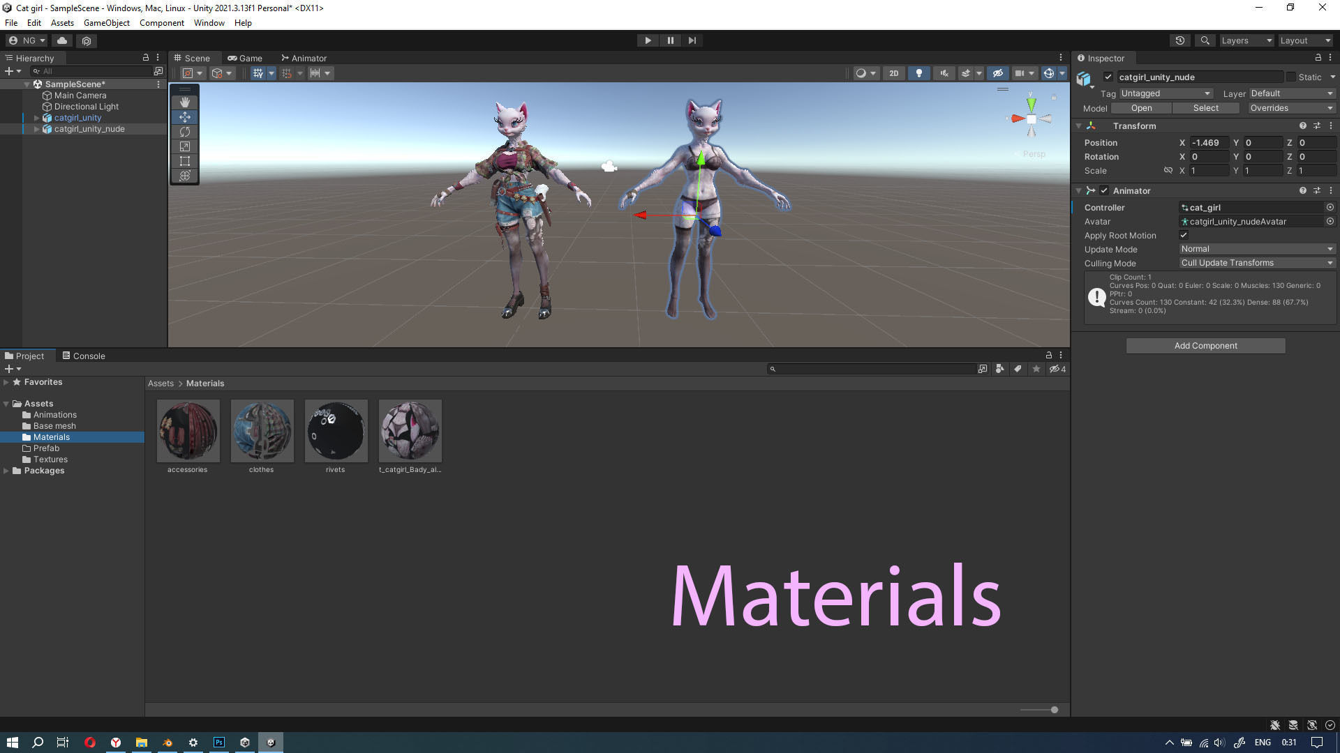 Cat girl Low-poly 3D model_35