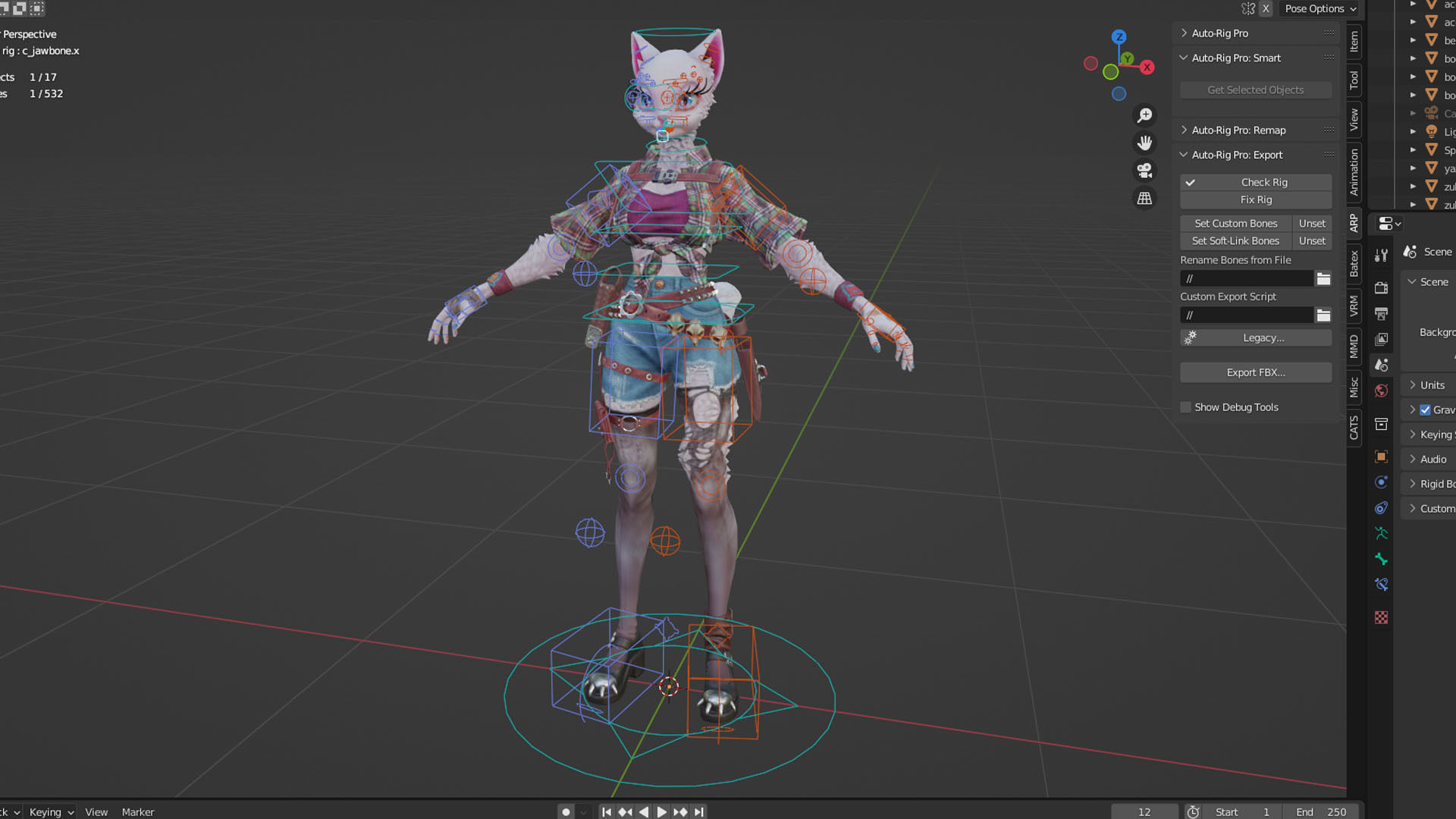 Cat girl Low-poly 3D model_8