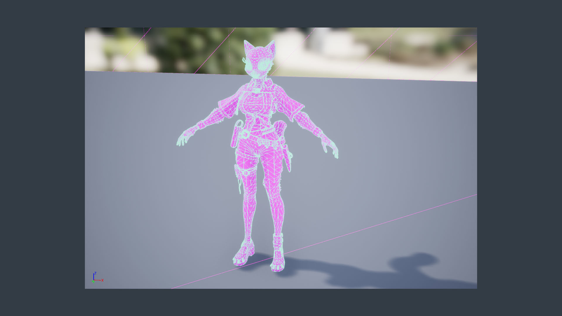 Cat girl Low-poly 3D model_27