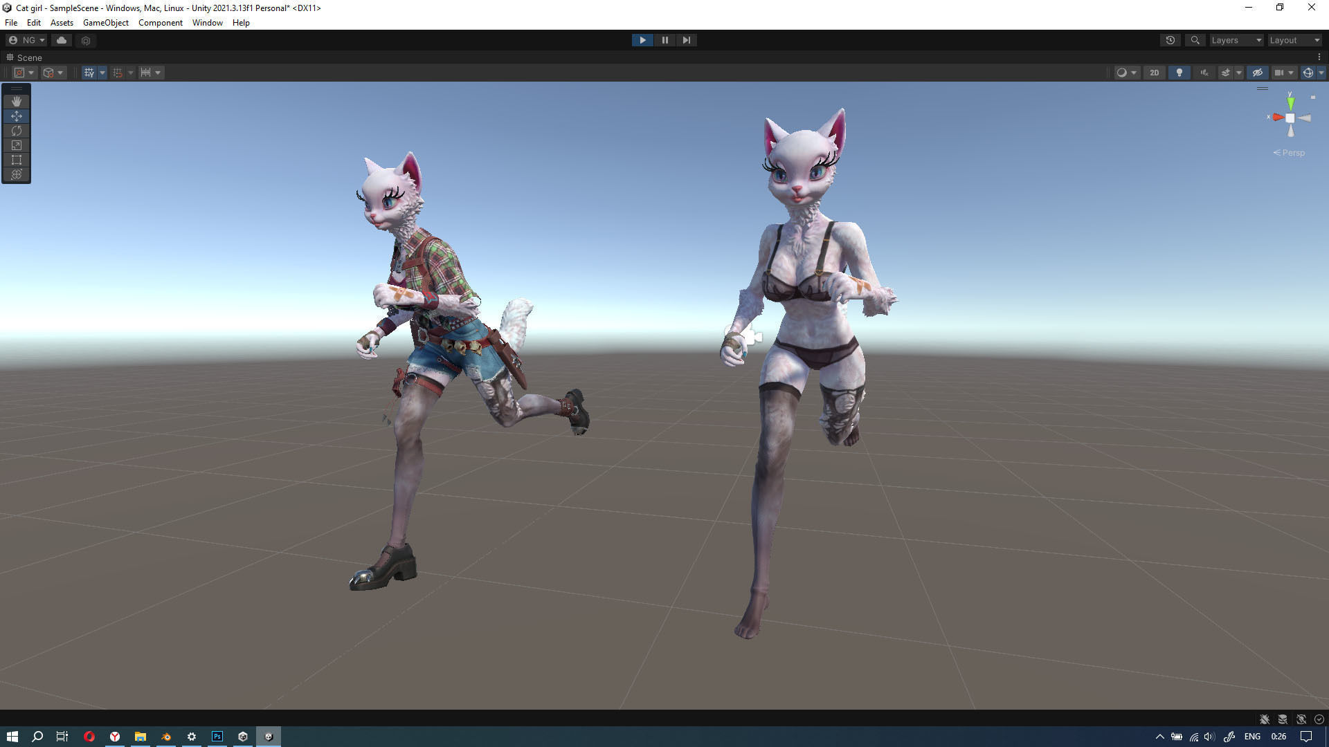 Cat girl Low-poly 3D model_33