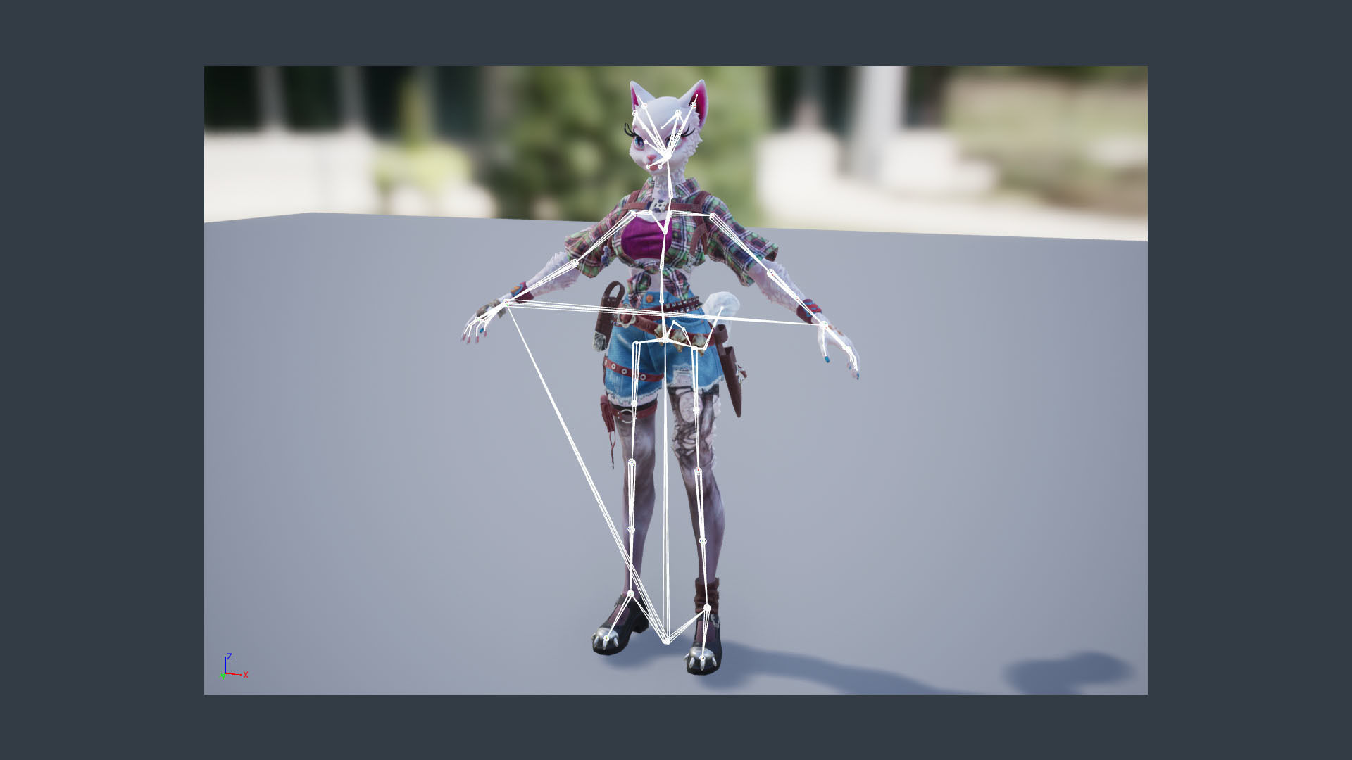 Cat girl Low-poly 3D model_23