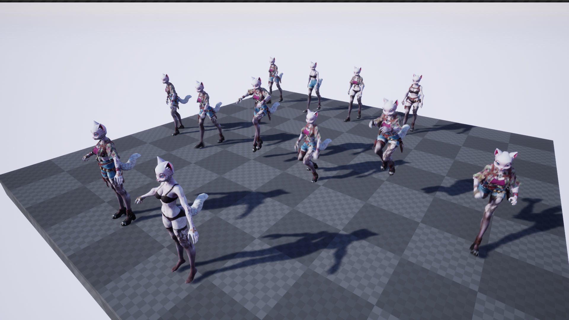 Cat girl Low-poly 3D model_16