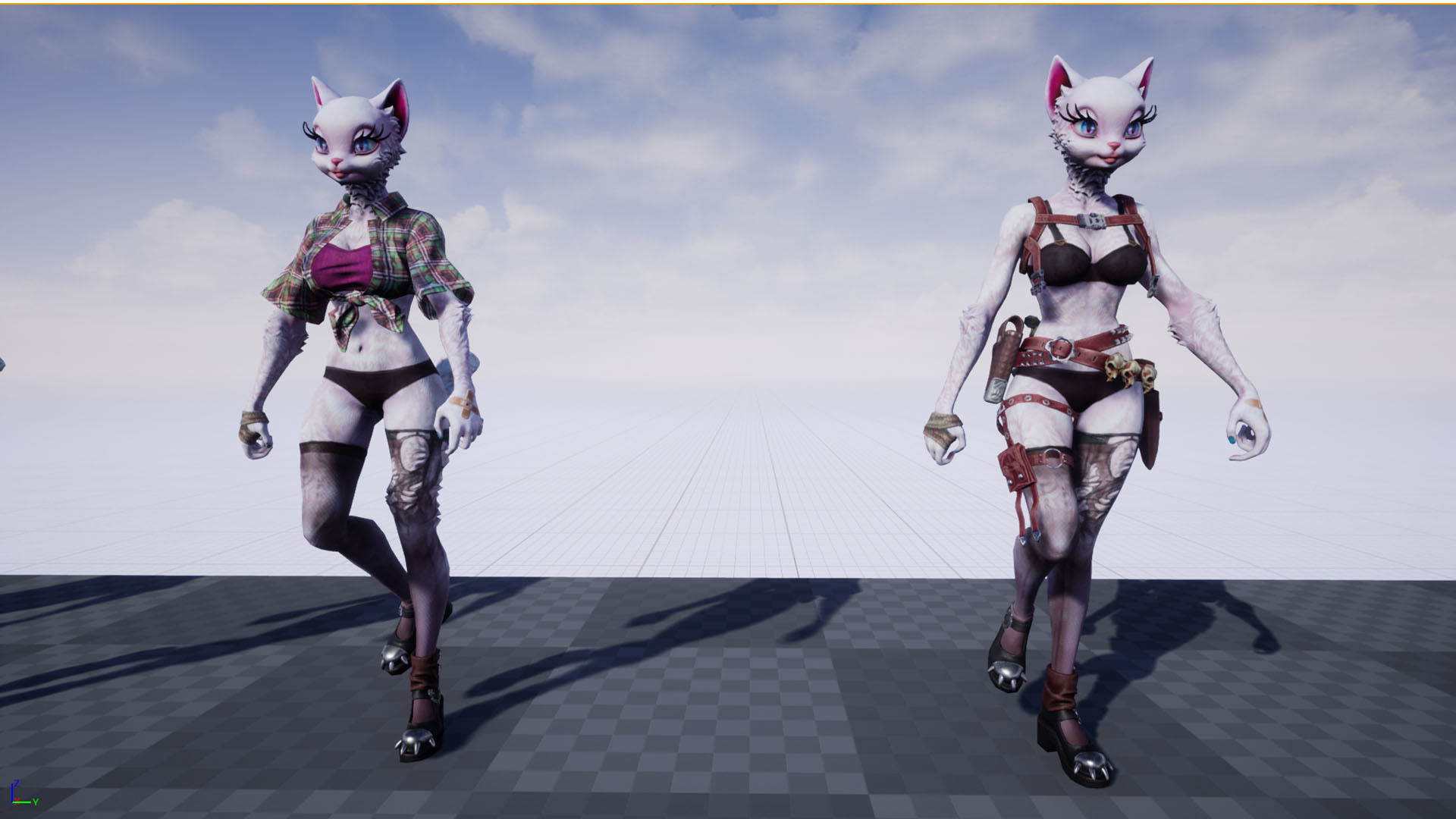 Cat girl Low-poly 3D model_17