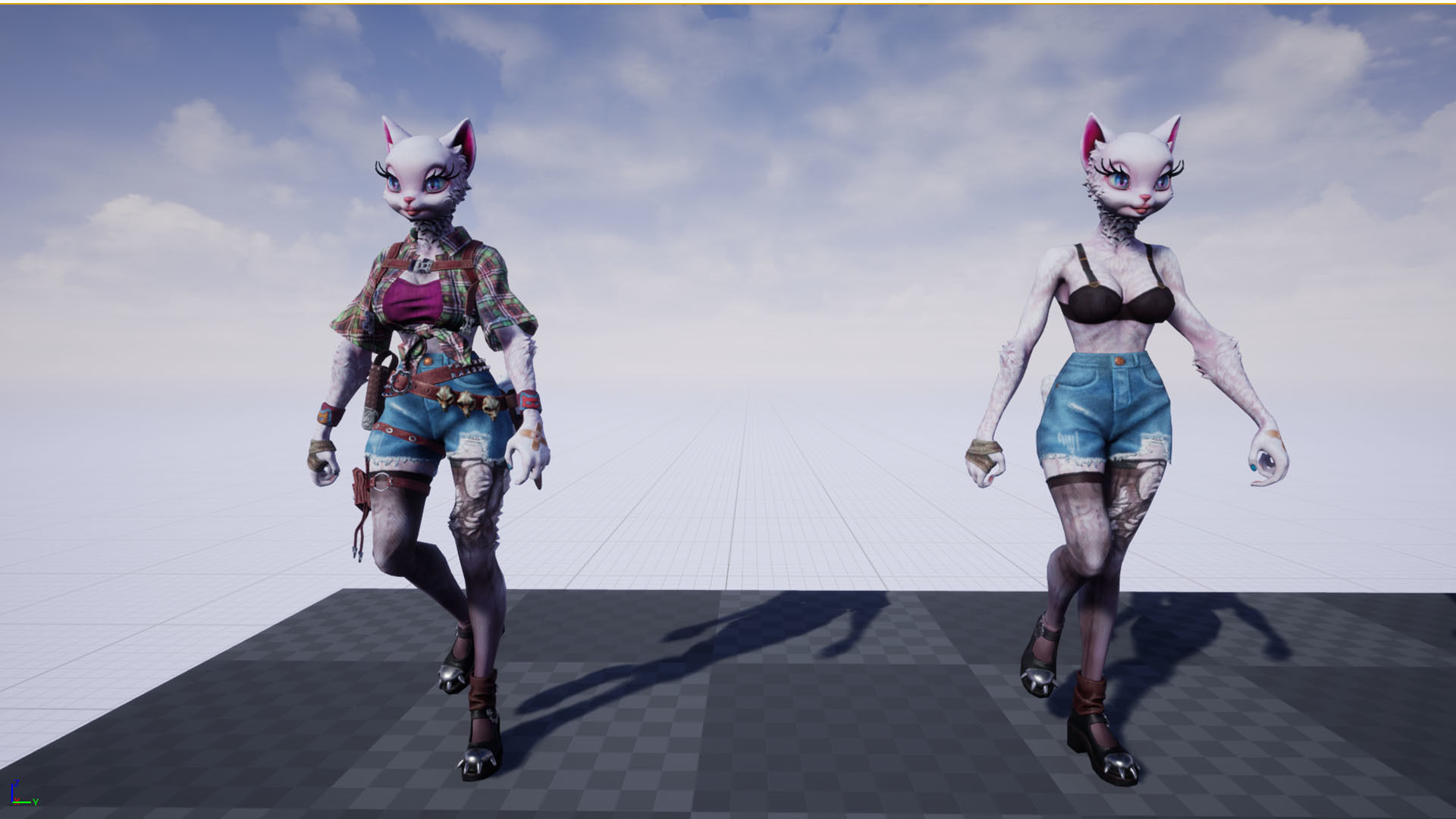 Cat girl Low-poly 3D model_18