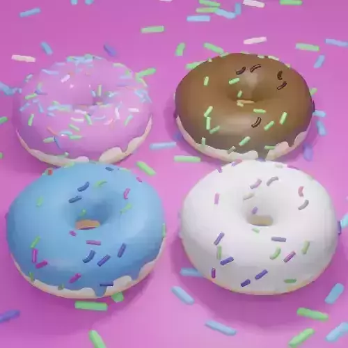 Delicious Realistic Donut 4 Pack