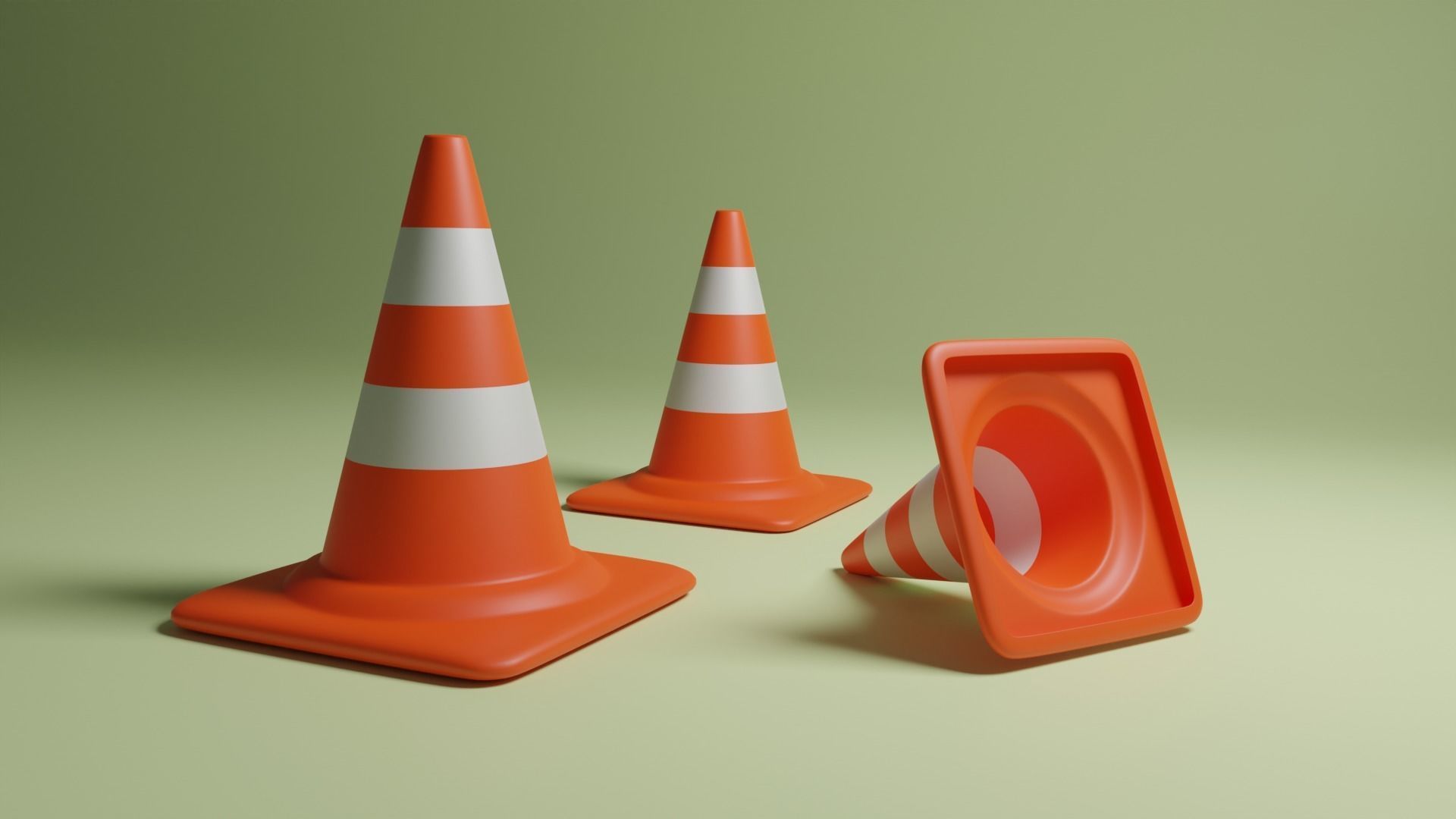 Treffic cone 3D Madel Low-poly 3D model_1