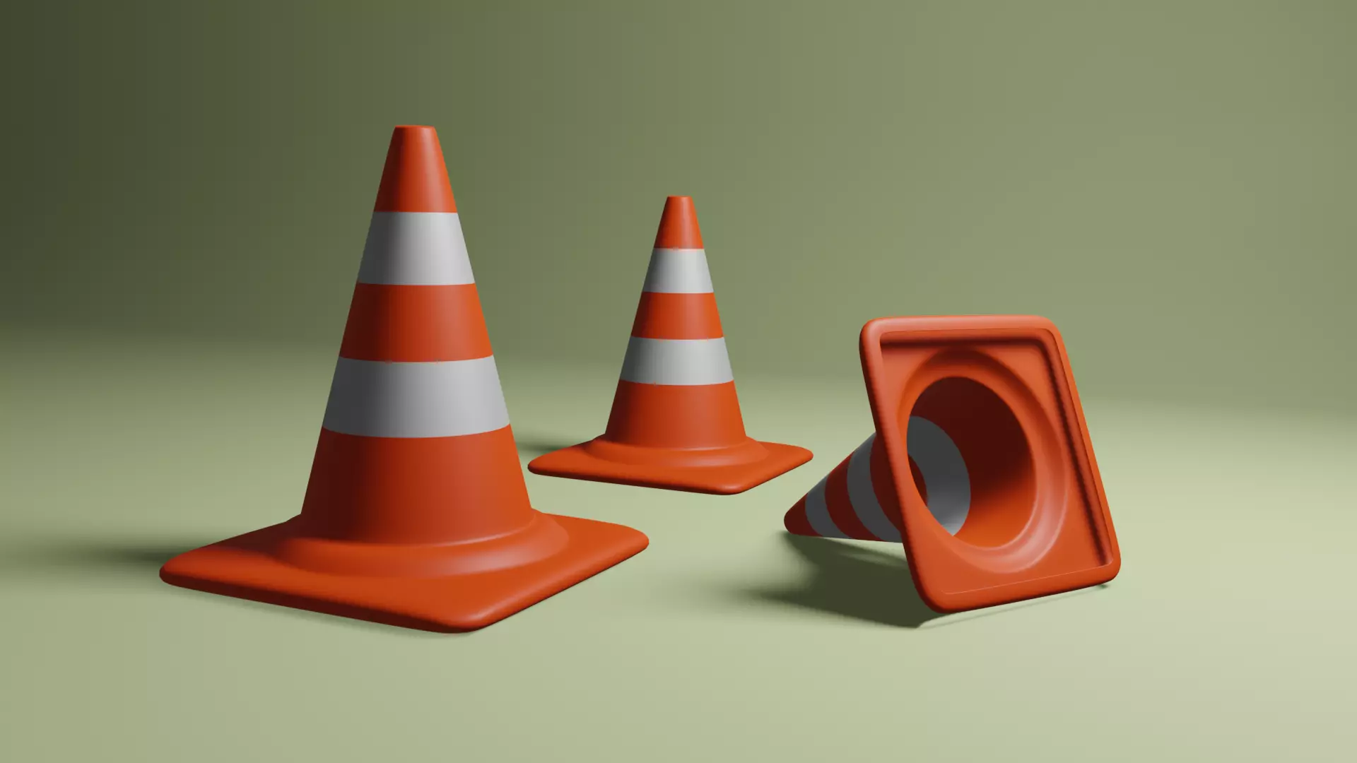 Treffic cone 3D Madel Low-poly 3D model_0