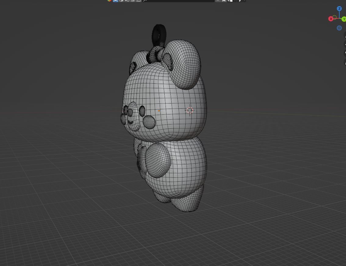 cute bear key chine 3D print model_3
