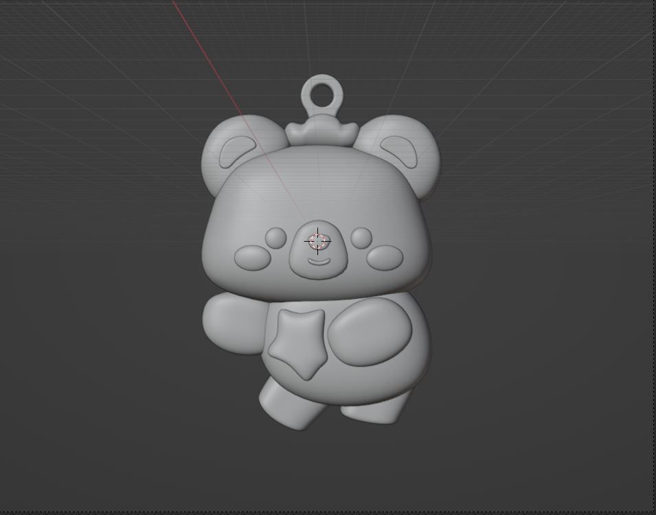 cute bear key chine 3D print model_1