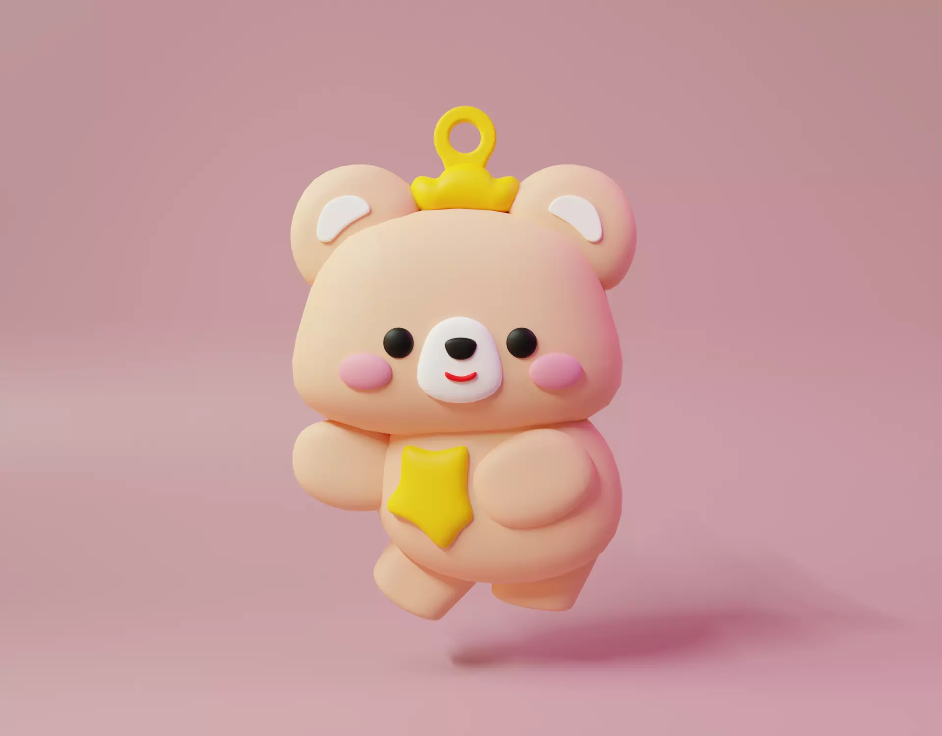 cute bear key chine 3D print model_0