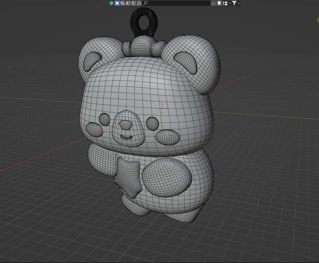 cute bear key chine 3D print model_2