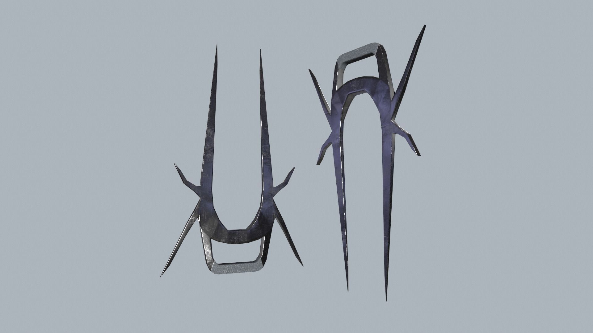 Bladed fists Low-poly 3D model_2