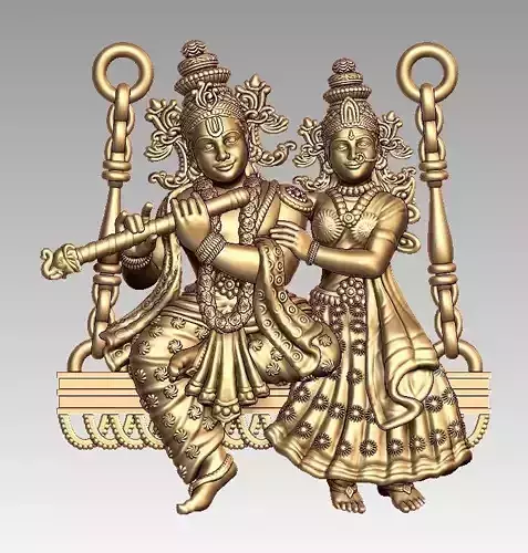Radha Krishna Pendant 