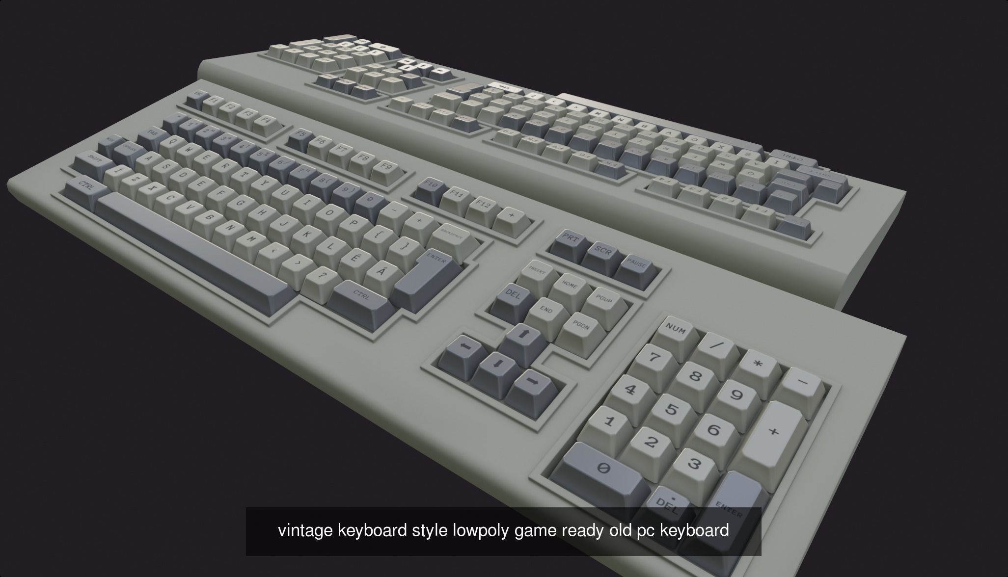 rgb Keyboard lowpoly gameready pack collection old modern _9