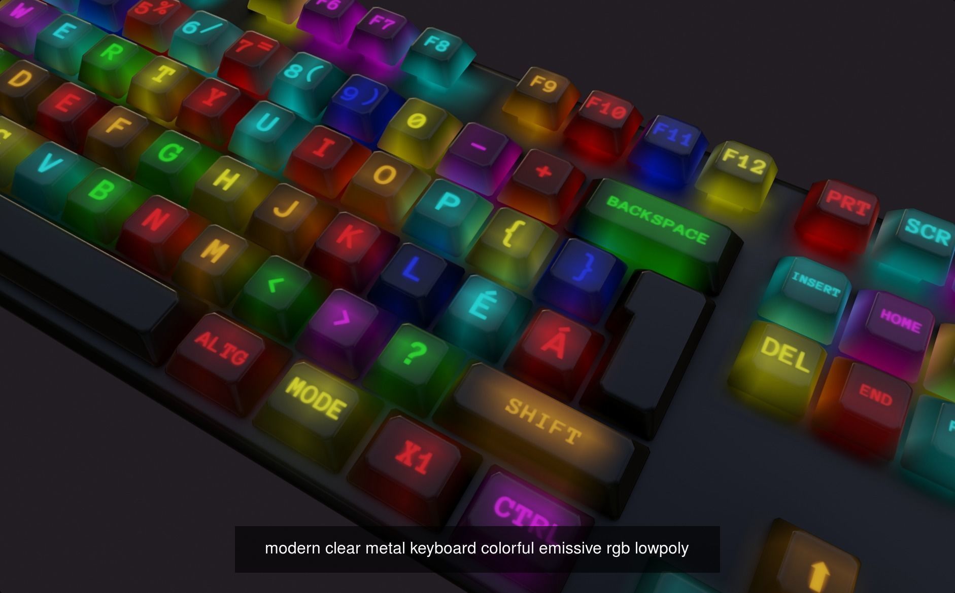 rgb Keyboard lowpoly gameready pack collection old modern _4