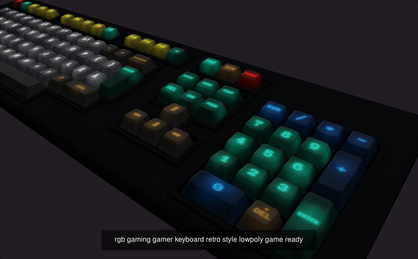 rgb Keyboard lowpoly gameready pack collection old modern _8