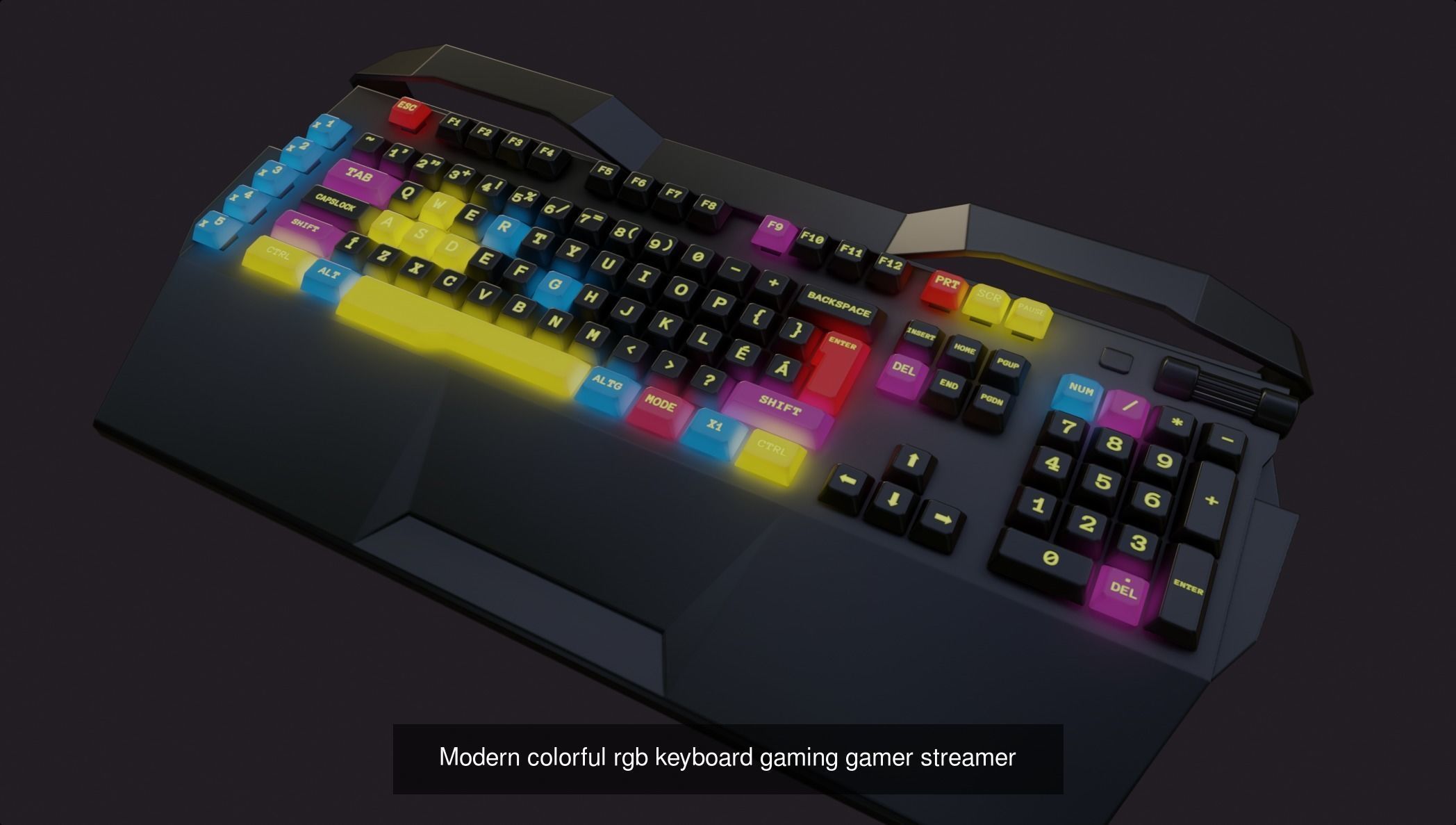 rgb Keyboard lowpoly gameready pack collection old modern _3