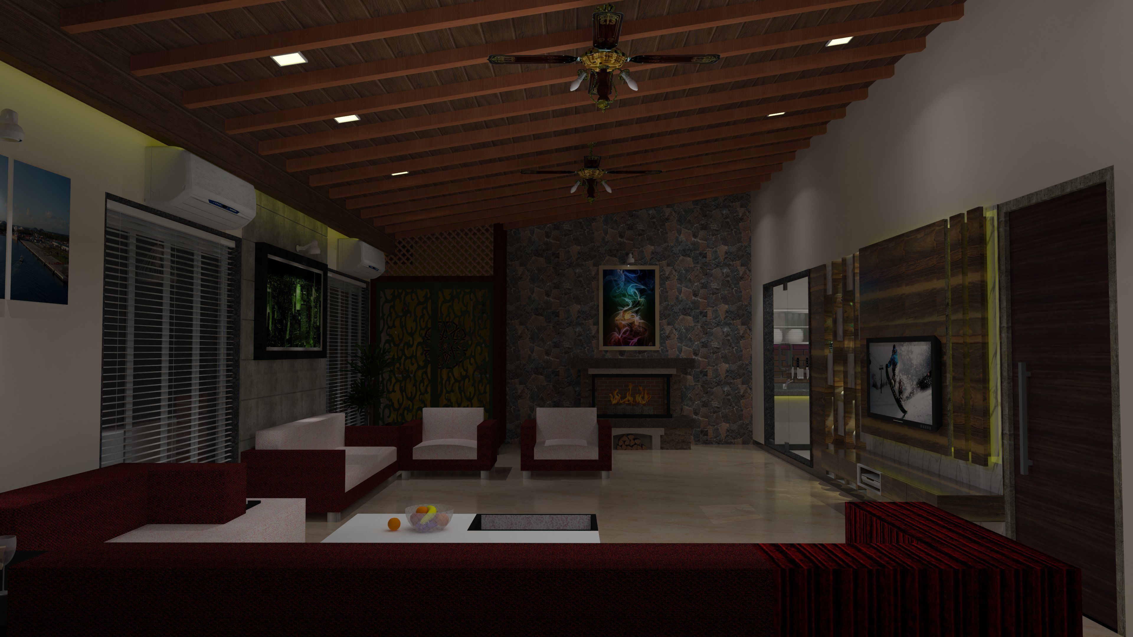 Hall and Kitchen  3D model_1
