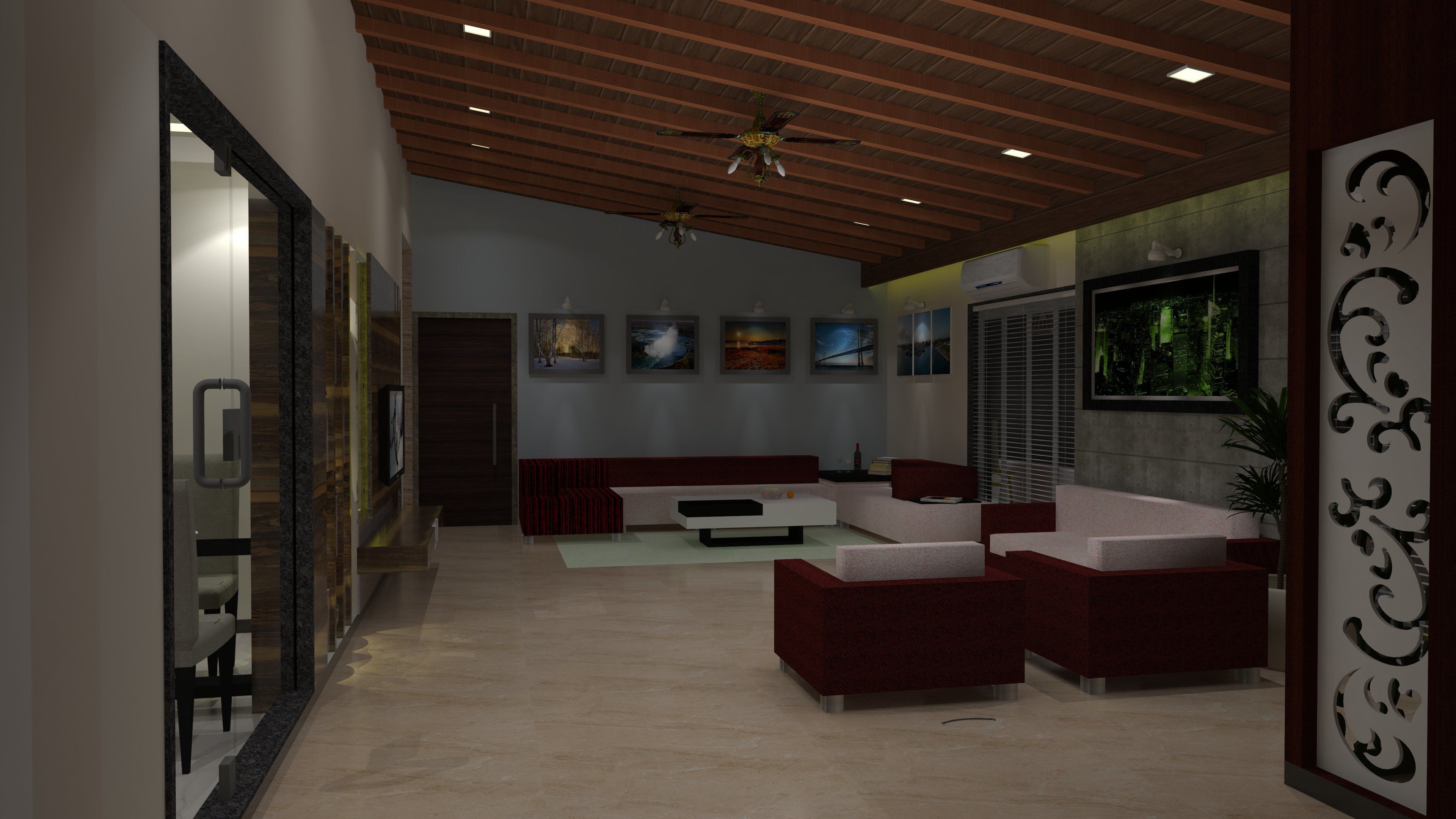 Hall and Kitchen  3D model_2