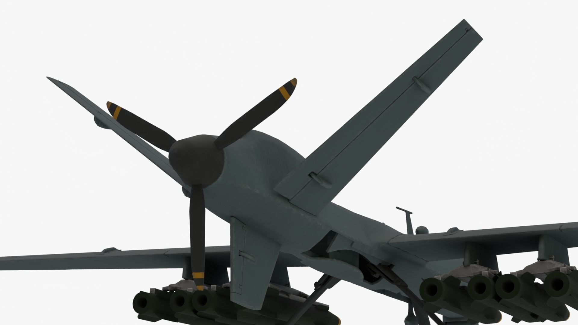 UDIM 8K Unmanned Combat Air Vehicle MQ 9 Reaper UAV 3D model_7