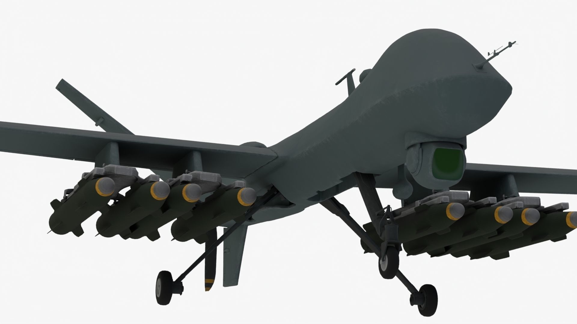 UDIM 8K Unmanned Combat Air Vehicle MQ 9 Reaper UAV 3D model_1