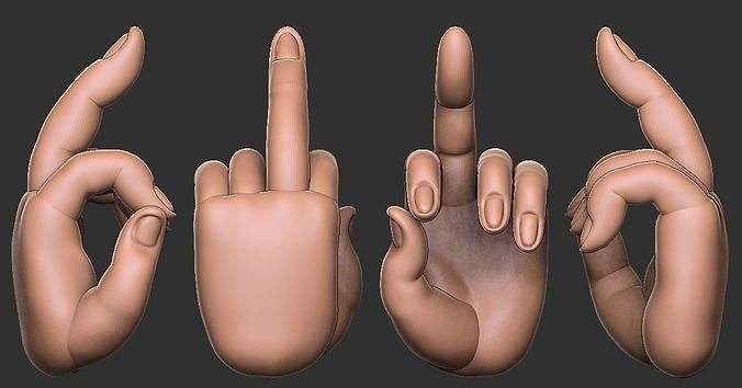Middle finger hand Pendant 3D print model