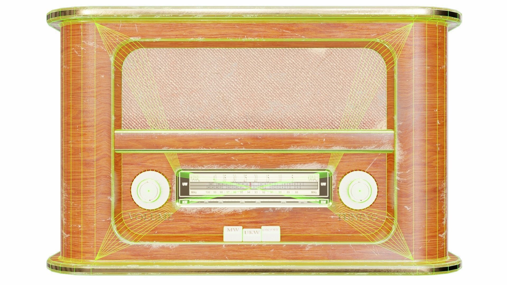 Old radio 3D model_6