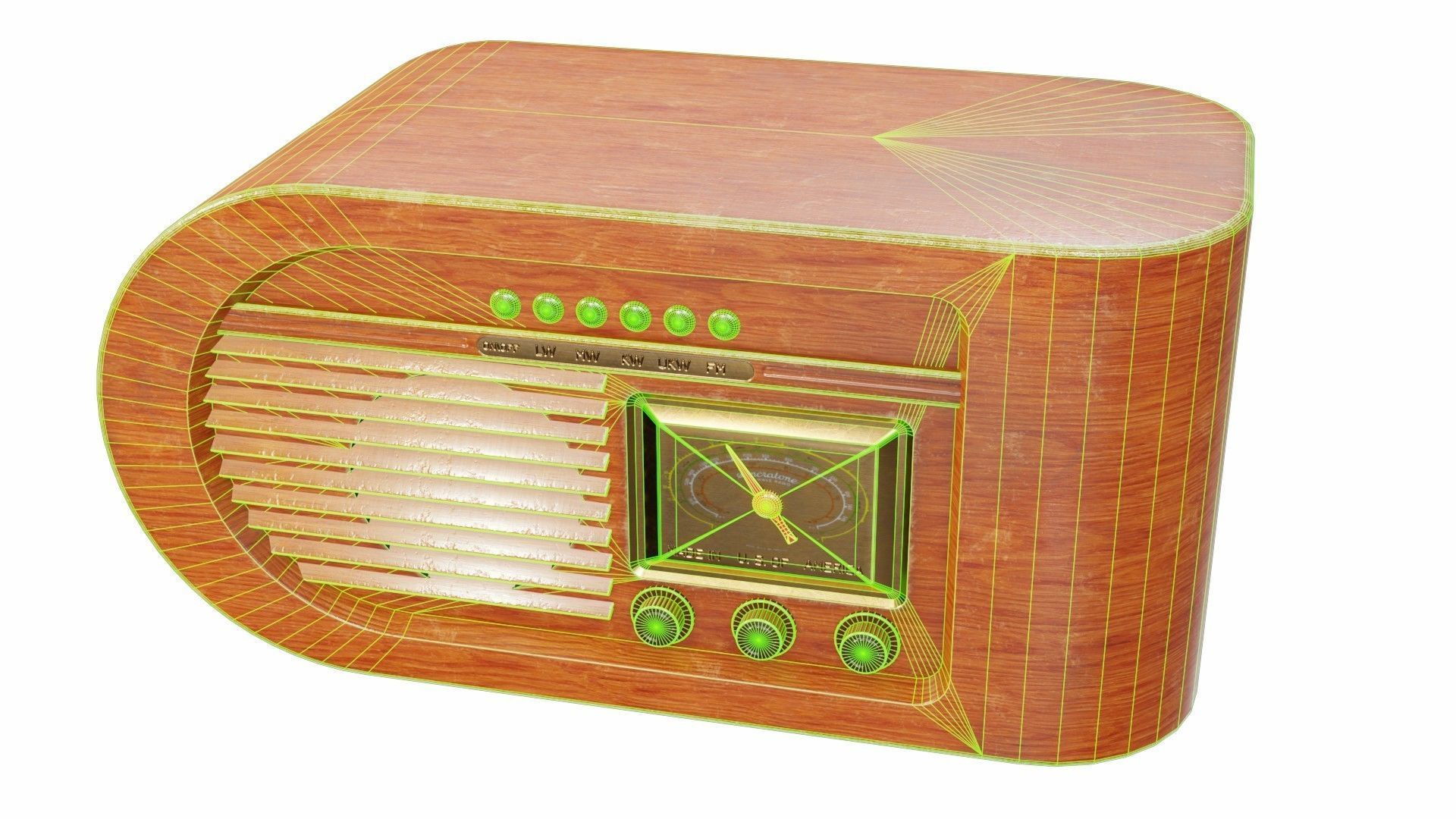 Radio Low-poly 3D model_5