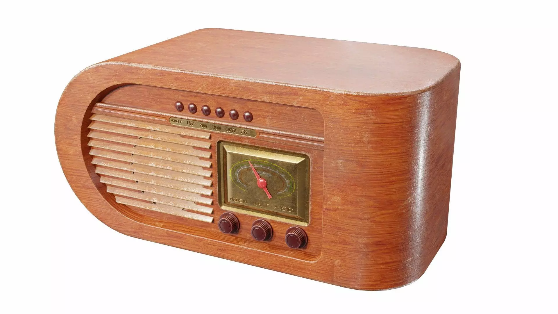 Radio Low-poly 3D model_0