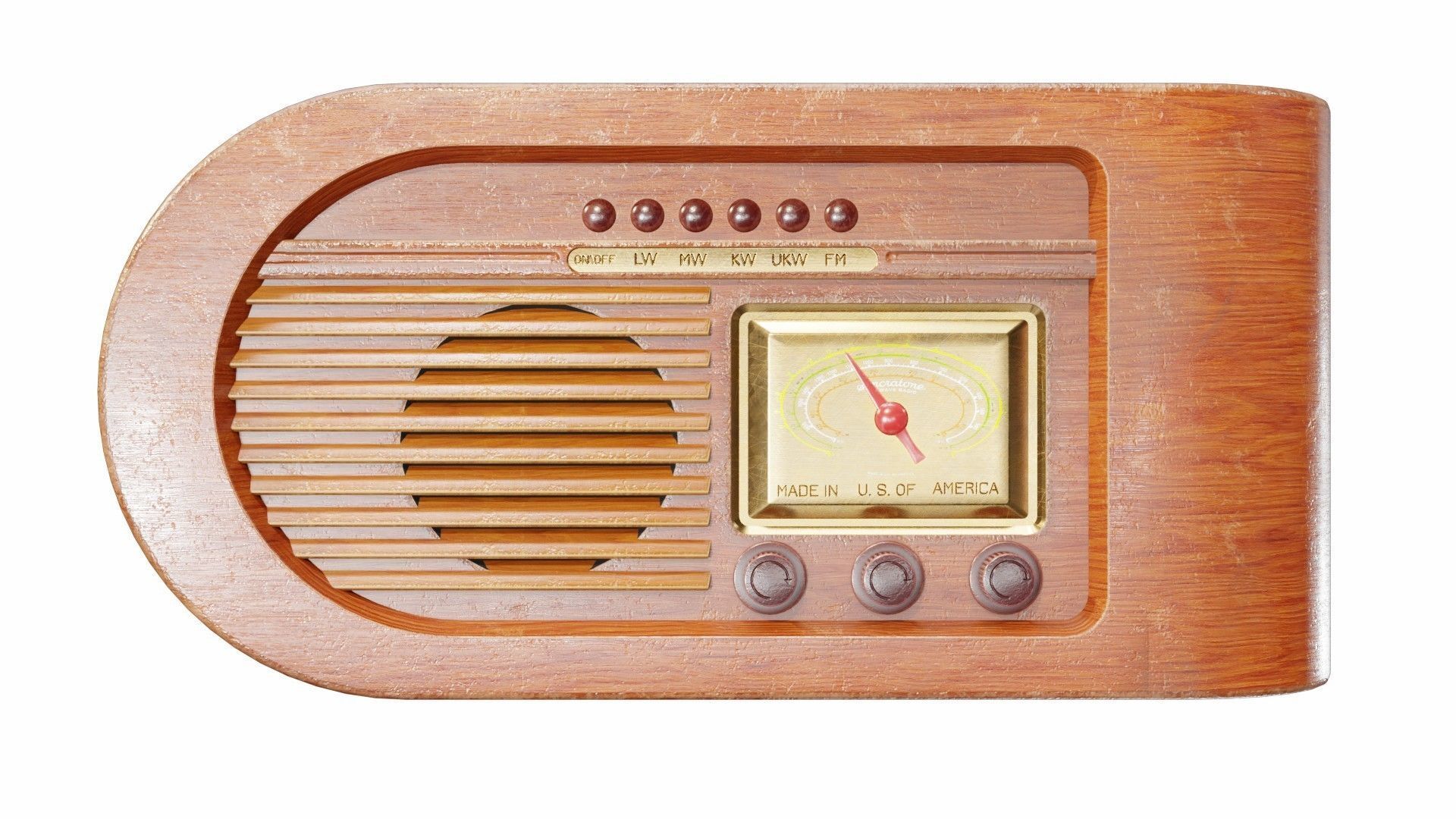 Radio Low-poly 3D model_1