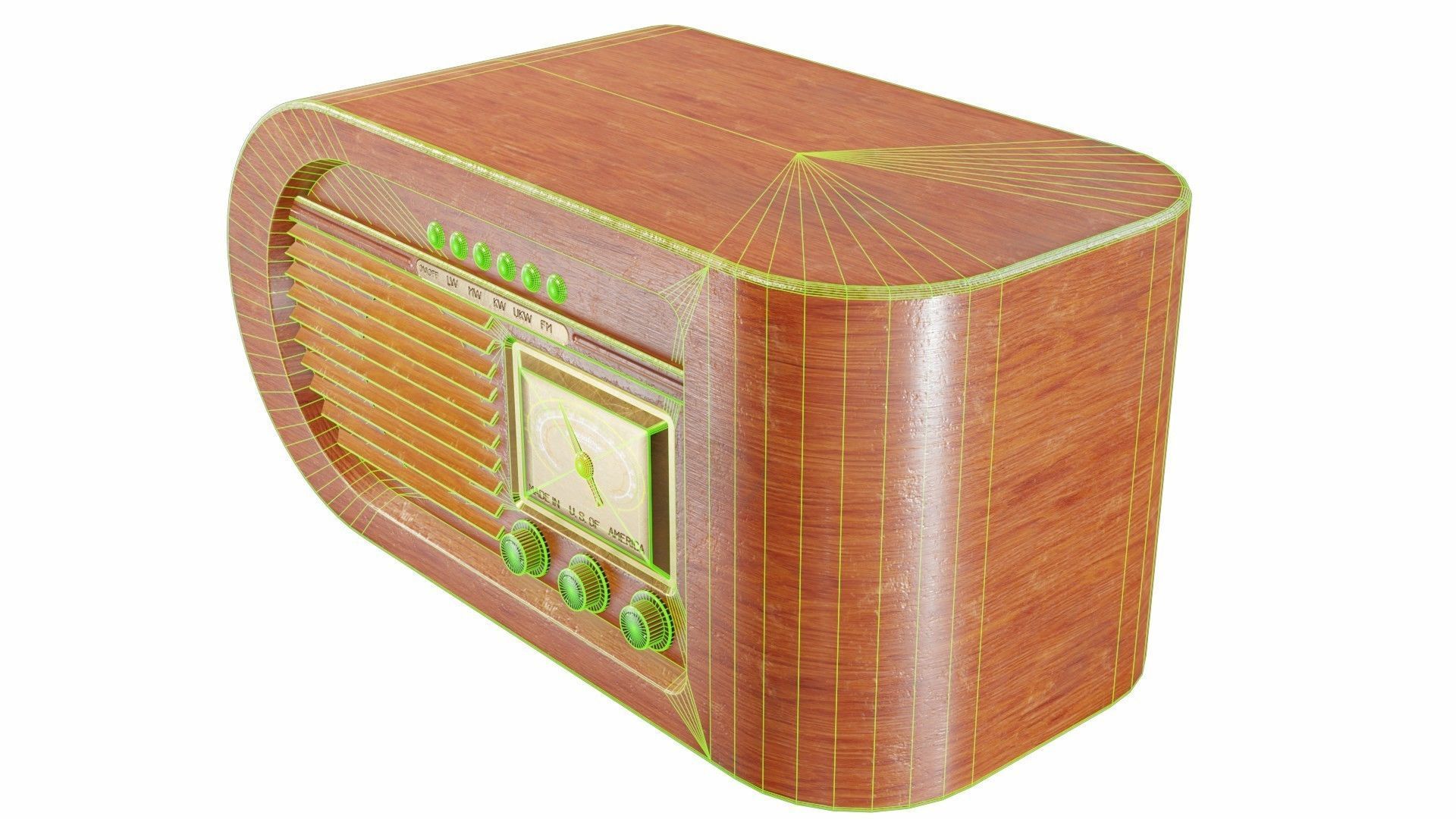 Radio Low-poly 3D model_7