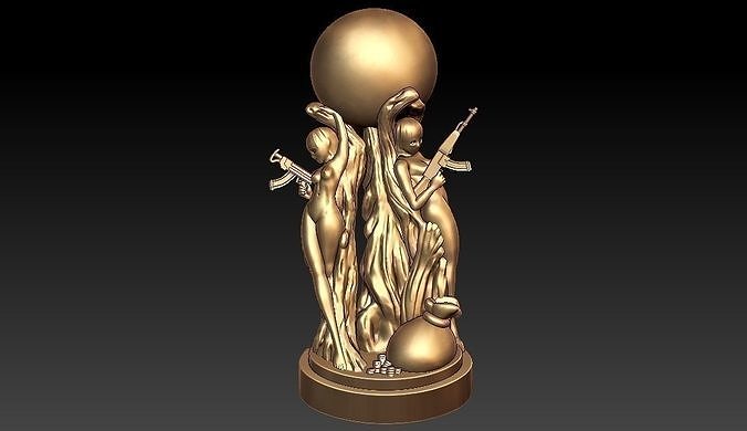 World Toon Trophy 3D print model