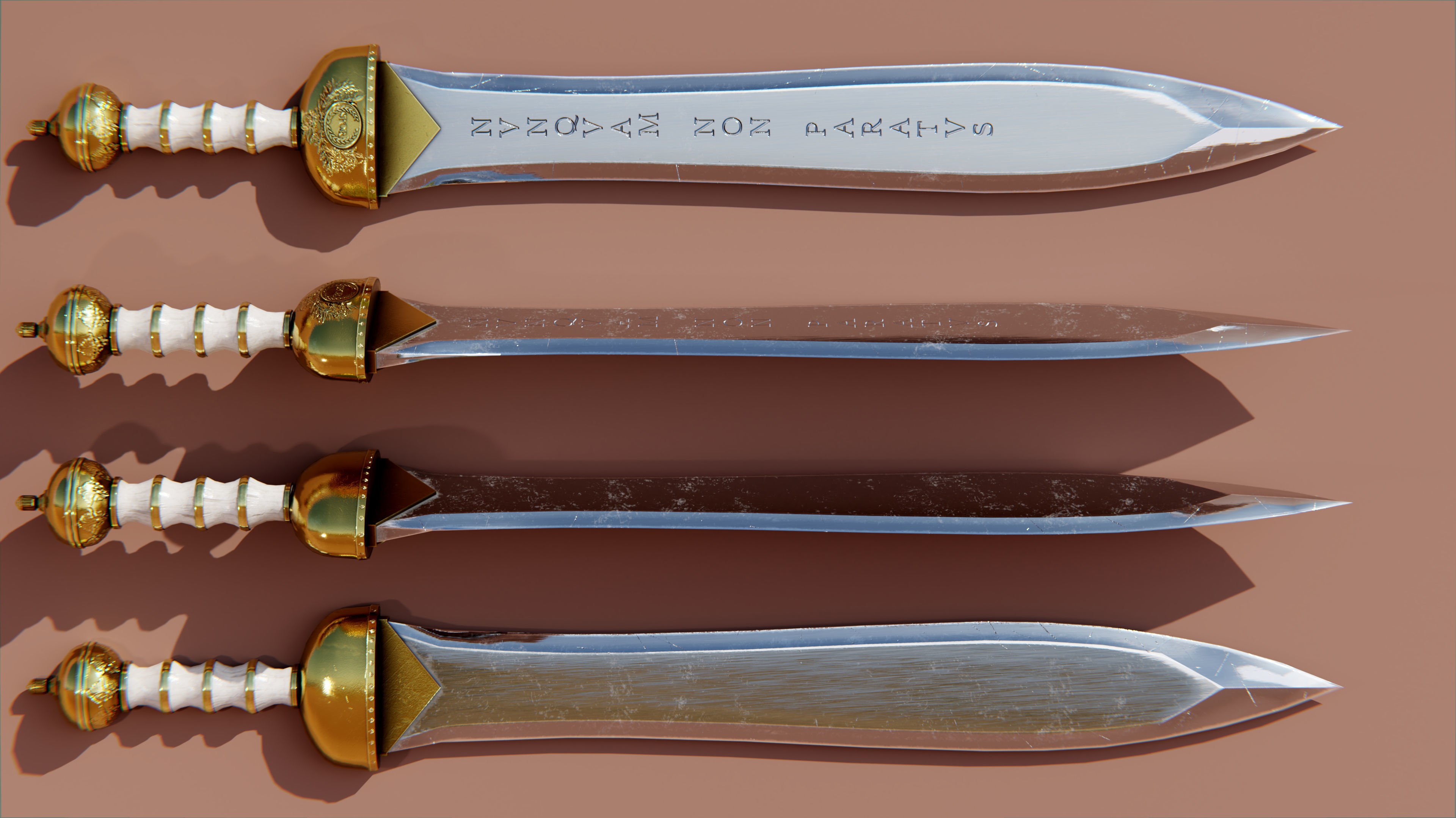 Gladius Decorated - PBR Game Asset Low-poly 3D model_4