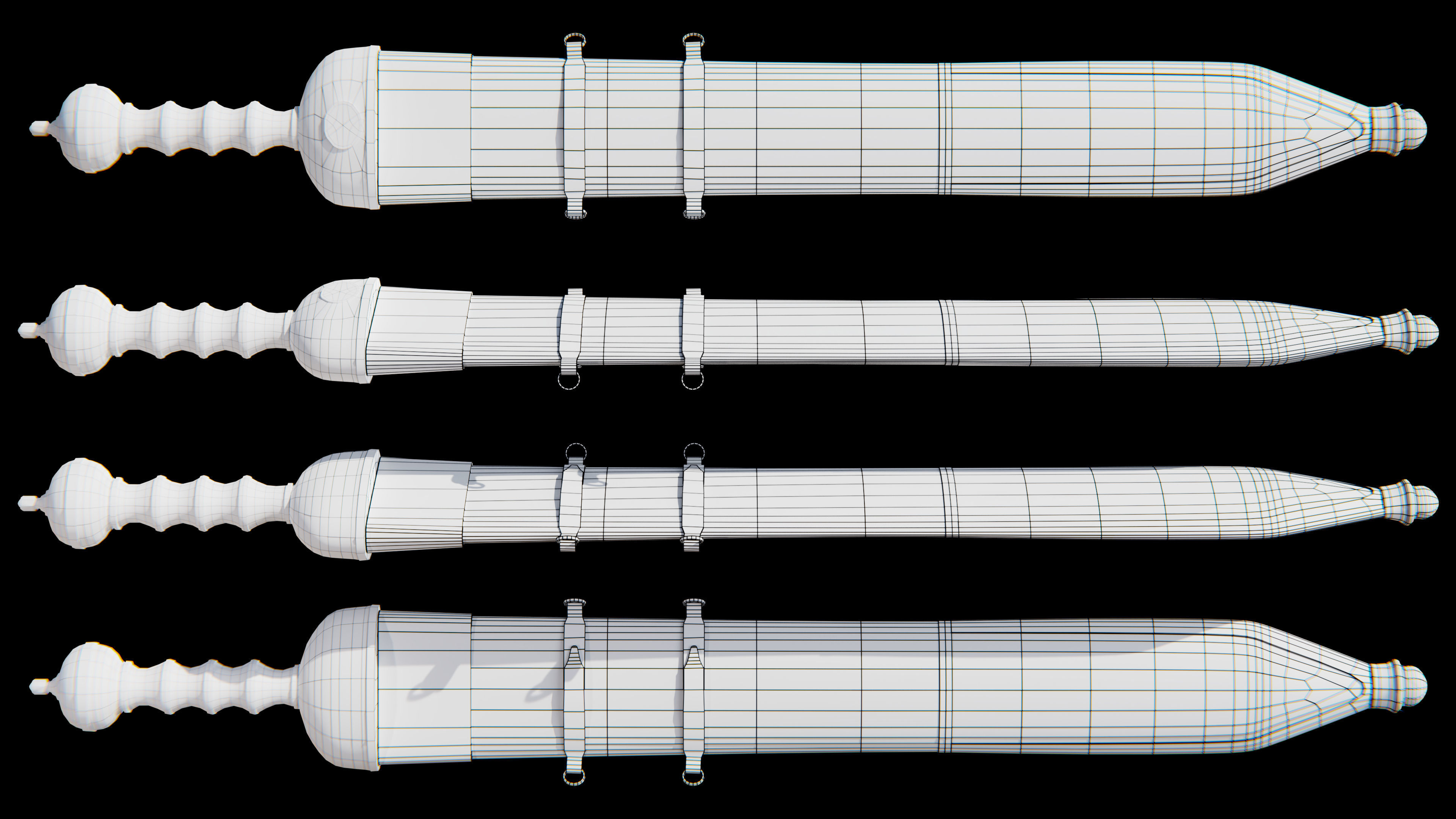 Gladius Decorated - PBR Game Asset Low-poly 3D model_5