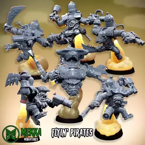 Flying Orc Pirates Set 3D print model