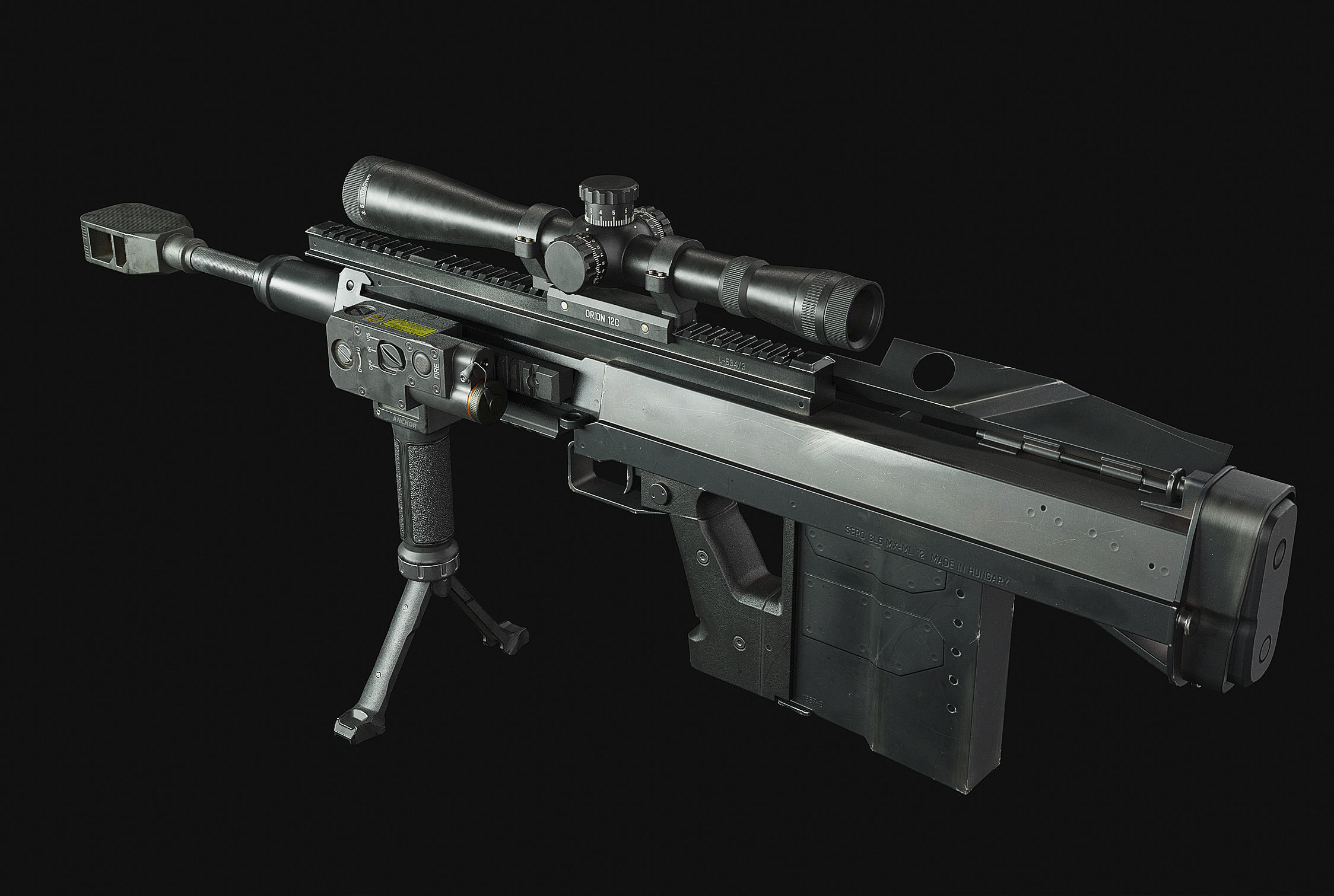 weapon - GM6 Lynx -  BMG sniper rifle Low-poly 3D model_6