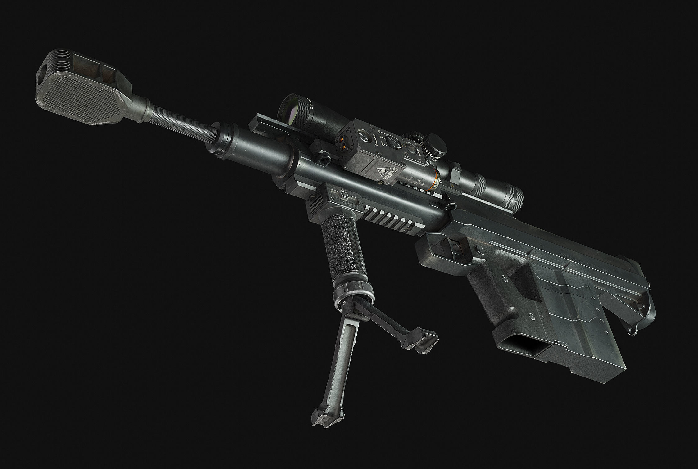 weapon - GM6 Lynx -  BMG sniper rifle Low-poly 3D model_9