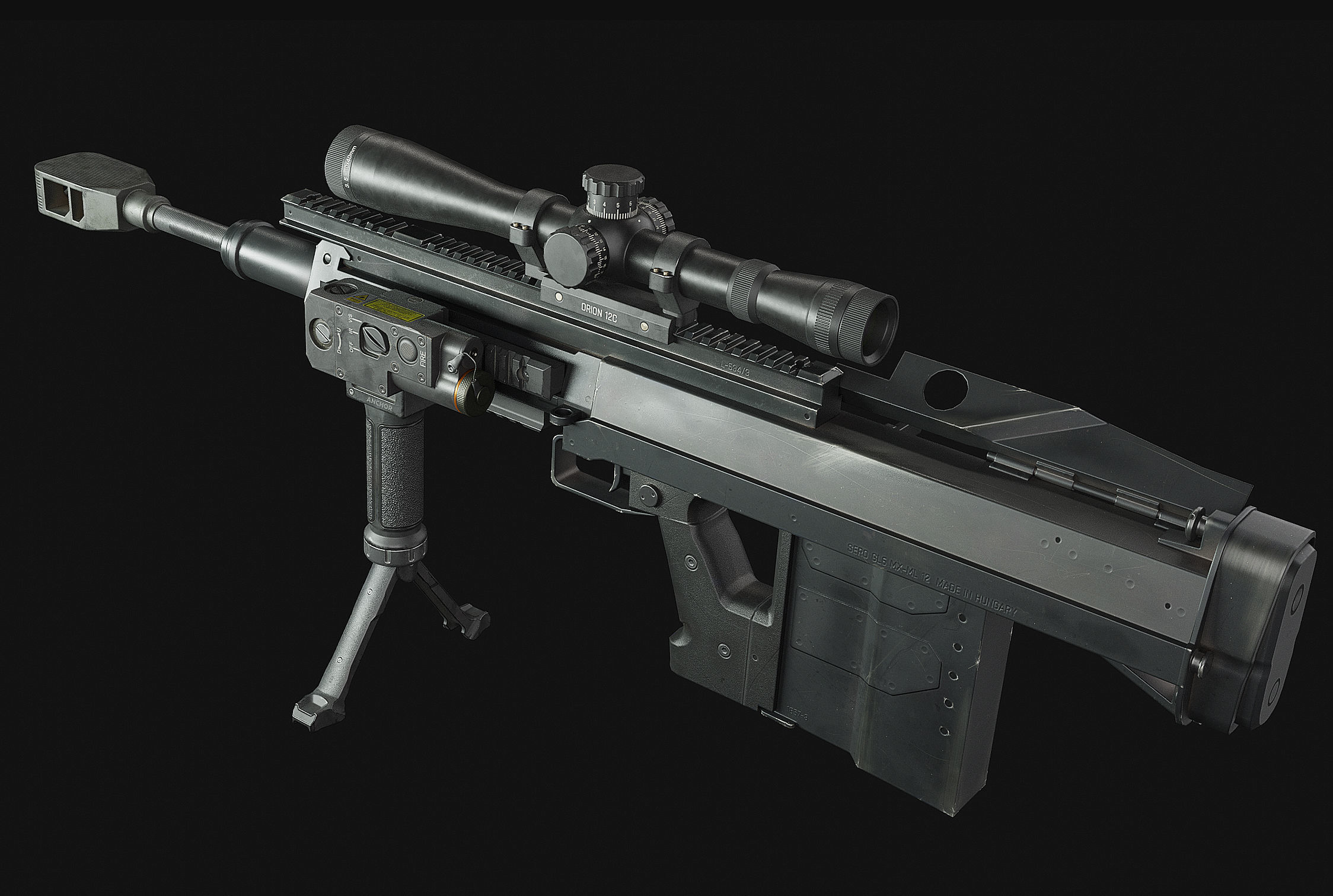 weapon - GM6 Lynx -  BMG sniper rifle Low-poly 3D model_5