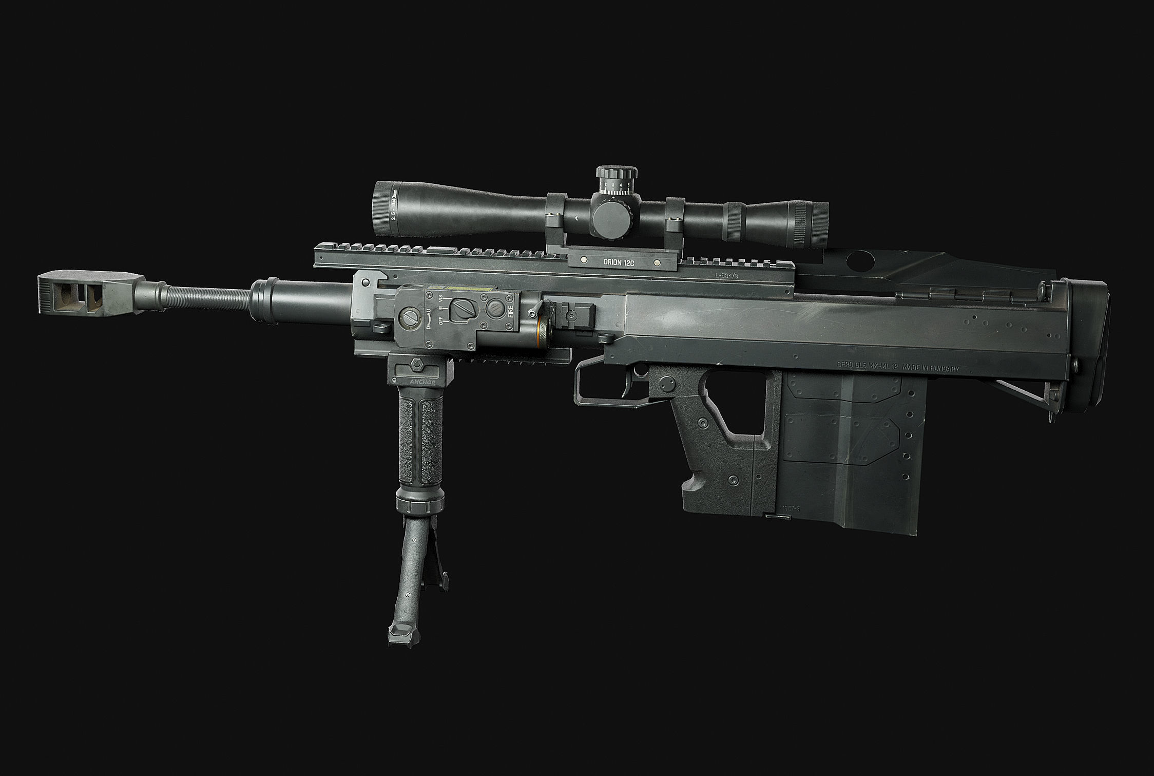 weapon - GM6 Lynx -  BMG sniper rifle Low-poly 3D model_13