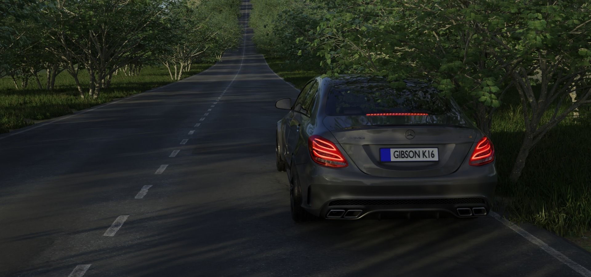 Forest car animation scene 3D model_2