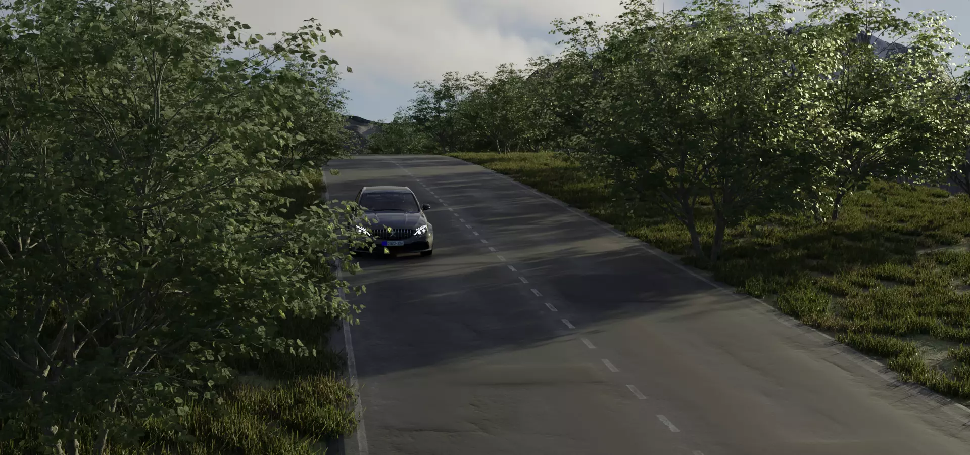 Forest car animation scene 3D model_0