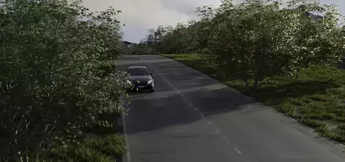 Forest car animation scene 3D model