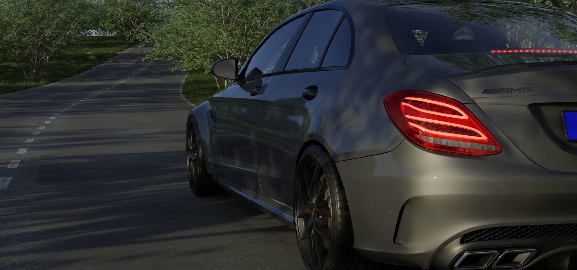 Forest car animation scene 3D model_3