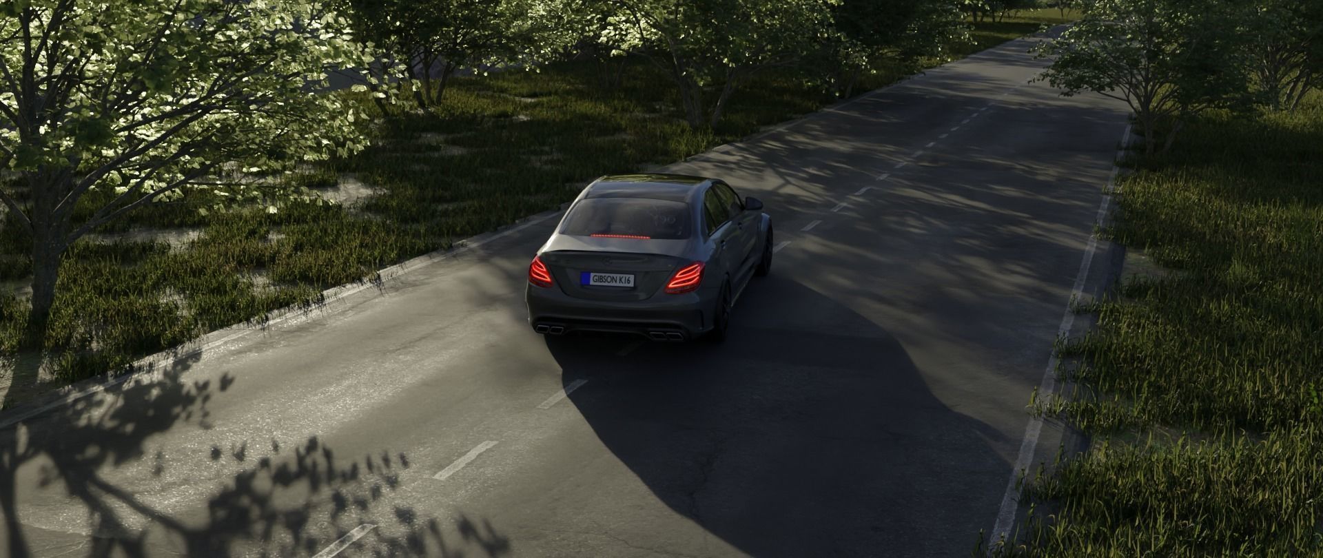 Forest car animation scene 3D model_4