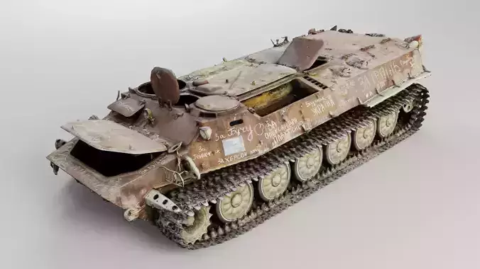 MT-LB multi-purpose towing vehicle amphibious tracked armored  3D model