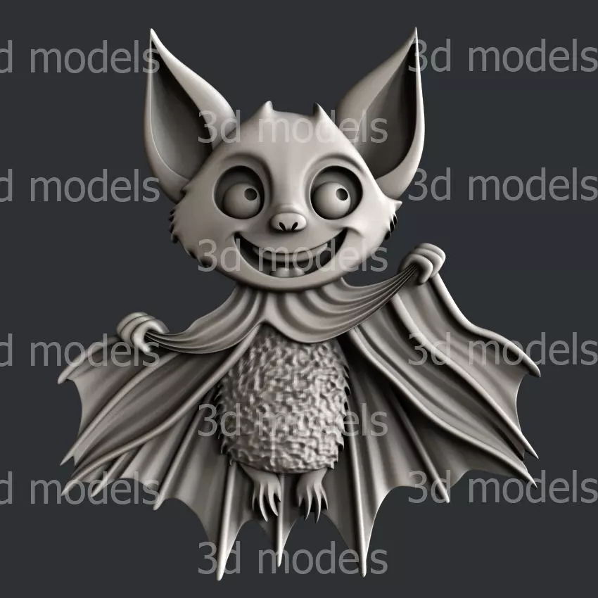 3d STL models for CNC or 3d printer bat decor P465 3D model