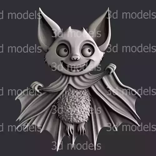 3d STL models for CNC or 3d printer bat decor P465