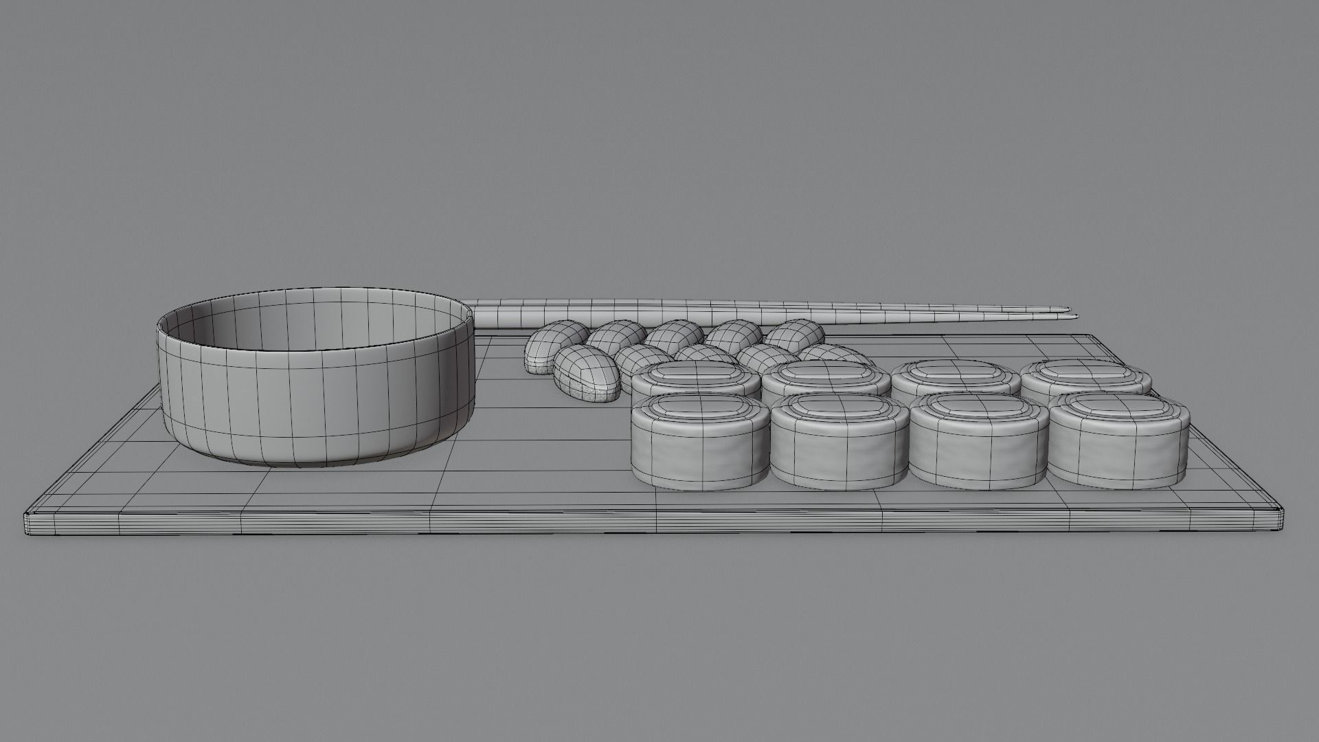 Cartoon sushi set 3D model 3D model_19