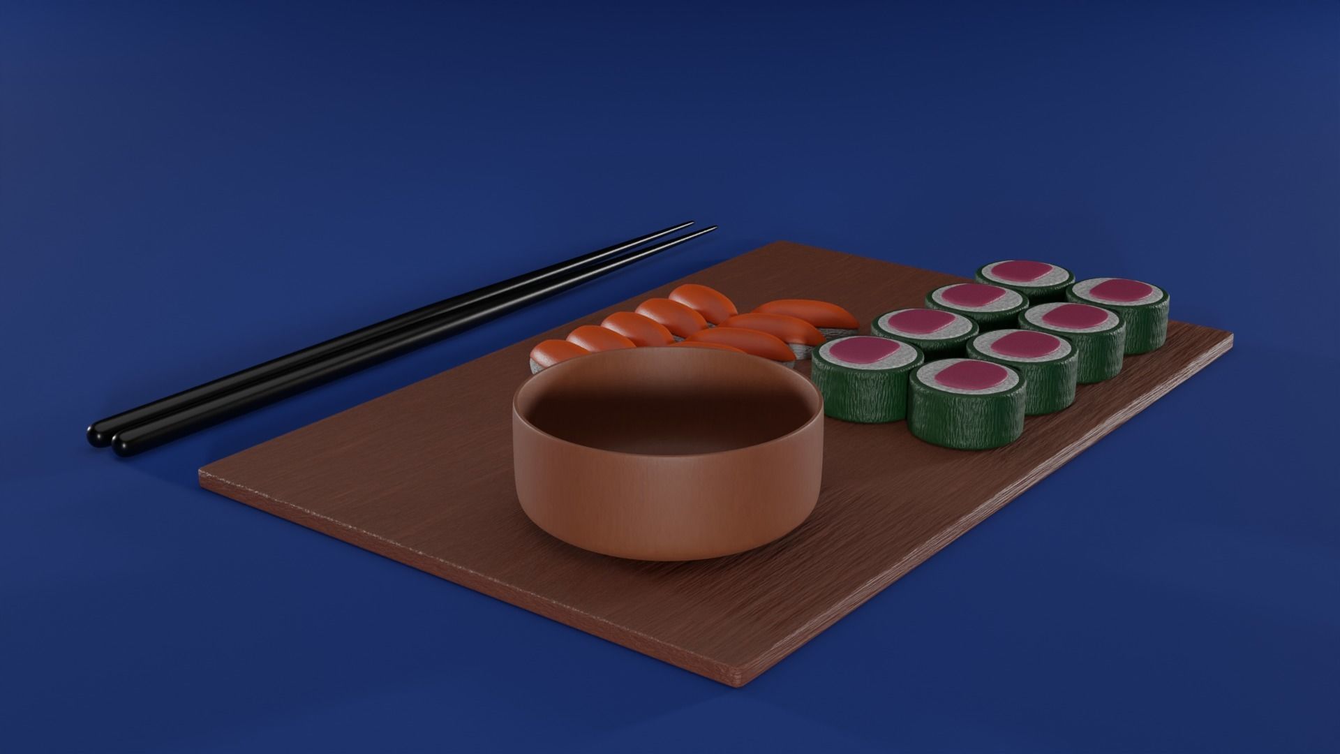 Cartoon sushi set 3D model 3D model_6