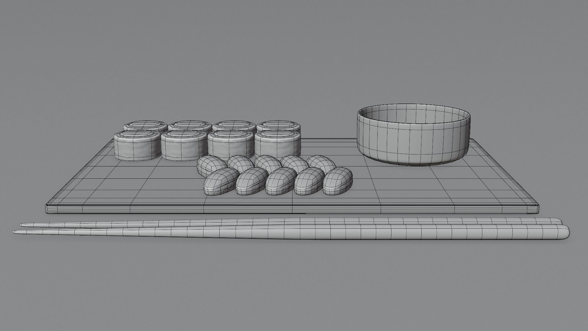 Cartoon sushi set 3D model 3D model_20